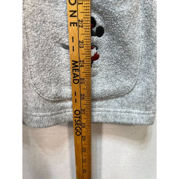 Disney Store Adult Mickey Minnie Mouse Button Up Fleece Jacket Size Medium Gray - Picture 8 of 11